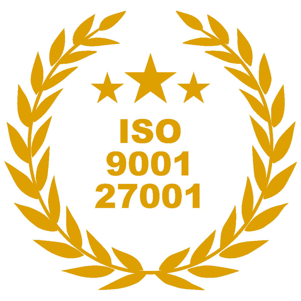 ISO 9001-2015 and ISO 27001-2013 Certification badges